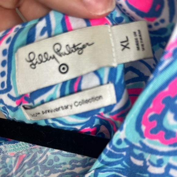 Lilly Pulitzer Blue and Pink Tropical Maxi One Piece - Picture 7 of 9
